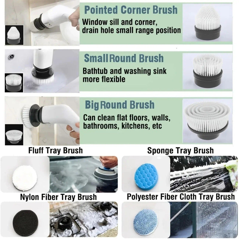 9-in-1 Cordless Electric Spin Scrubber